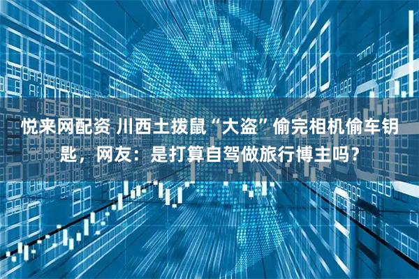 悦来网配资 川西土拨鼠“大盗”偷完相机偷车钥匙，网友：是打算自驾做旅行博主吗？