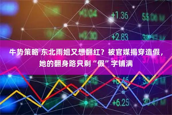 牛势策略 东北雨姐又想翻红？被官媒揭穿造假，她的翻身路只剩“假”字铺满